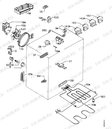 Взрыв-схема плиты (духовки) Zanussi HM591 - Схема узла Functional parts